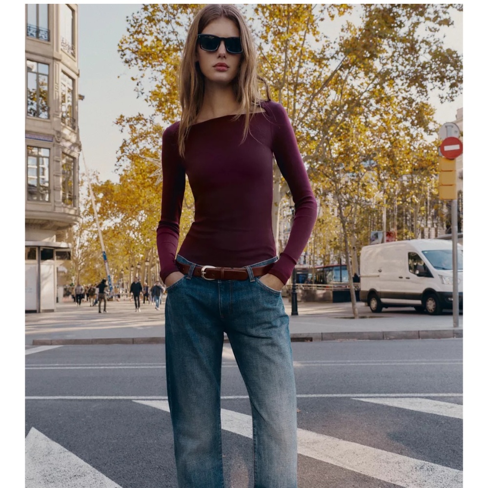 Zara ribbed long sleeve shirt